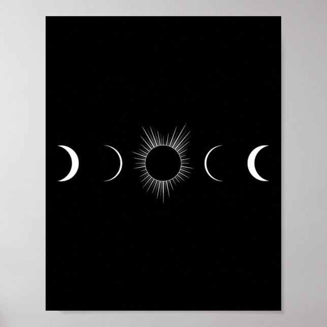 Solar Eclipse Måne Phases Totality Poster (Framsidan)