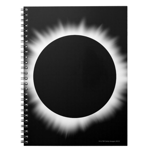 Solar Eclipse med Corona Anteckningsbok Med Spiral (Framsidan)