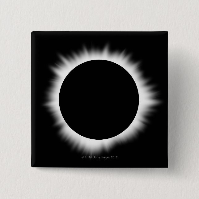 Solar Eclipse med Corona Knapp (Framsida)