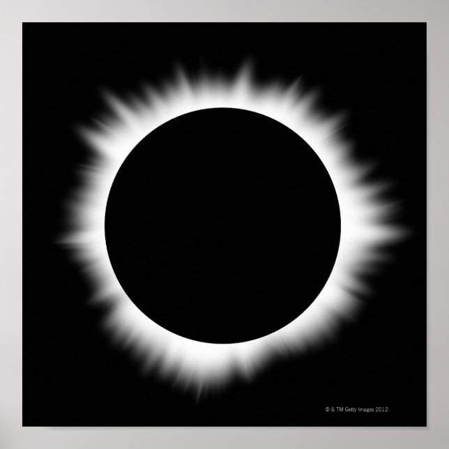 Solar Eclipse med Corona Poster (Framsidan)