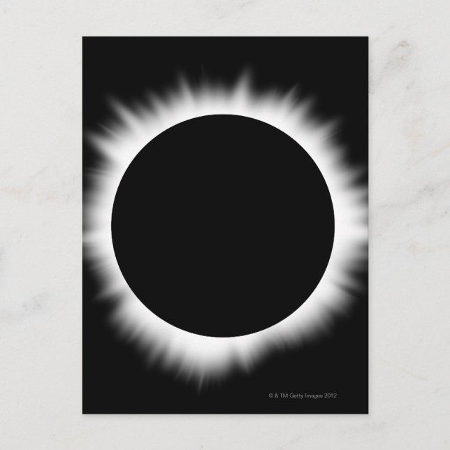 Solar Eclipse med Corona Vykort (Framsida)