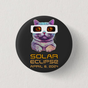 Solar Eclipse med katt Knapp