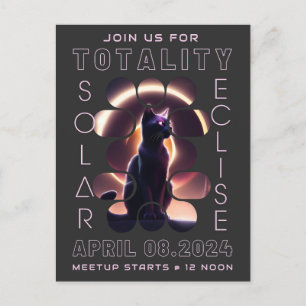 Solar Eclipse Meetup 2024 Postkort för inbjudan