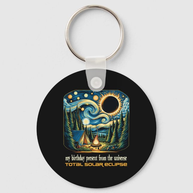 Solar Eclipse min födelsedagspresent från Univers Nyckelring (Framsida)