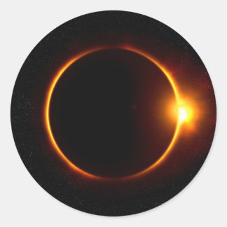 Solar Eclipse Mörk Sol & Måne Runt Klistermärke