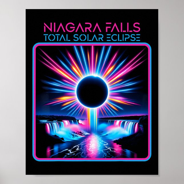 Solar Eclipse Niagara Falls Totality Event Souveni Poster (Framsidan)