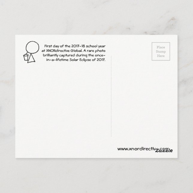 Solar Eclipse of 2017 Postcard Vykort (Baksida)