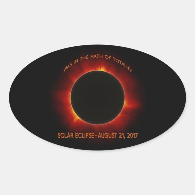 Solar Eclipse Ovalt Klistermärke (Framsida)
