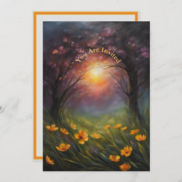 Solar Eclipse Party Full Anpassningsbar Flowers Inbjudningar