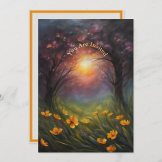 Solar Eclipse Party Full Anpassningsbar Flowers Inbjudningar