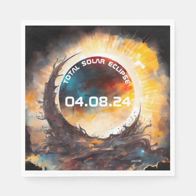 Solar Eclipse Party Pappersservett (Framsidan)