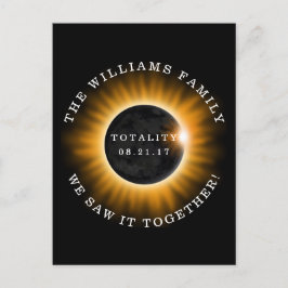Solar Eclipse-Personlig för familjen Totality Vykort