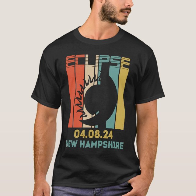 Solar Eclipse Phases 8 2024 New Ham T Shirt (Framsida)