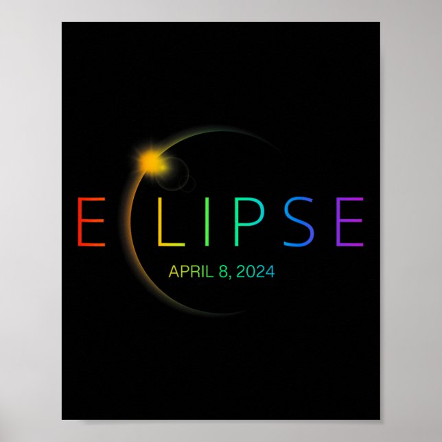 Solar Eclipse Rainbow 2024 Total Solar Eclipse 4.0 Poster (Framsidan)