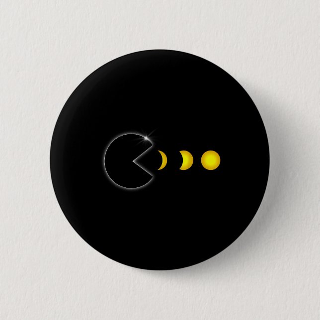 Solar Eclipse Roligt Gamer Eating Solar Manar Boy Knapp (Framsida)