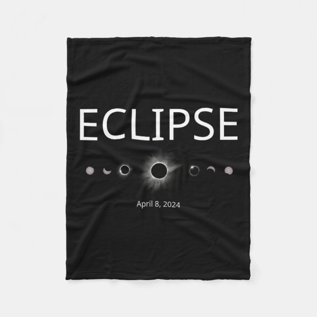 Solar Eclipse Shirt 2024 Total Eclipse Phases Fleecefilt (Framsidan)