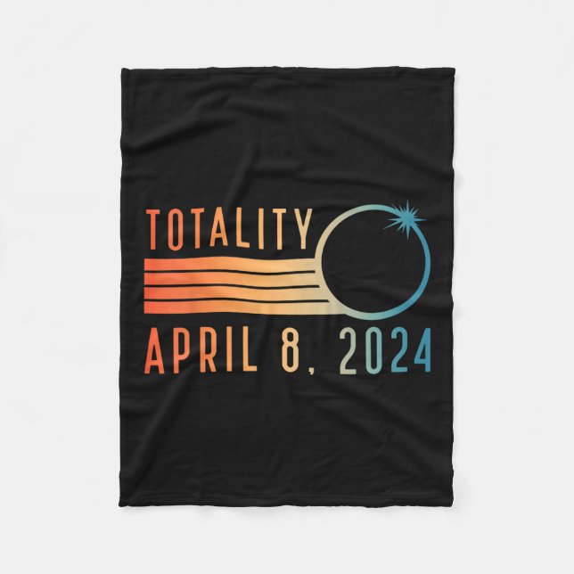 Solar Eclipse Shirt 8 april 2024 Totality Solar Ec Fleecefilt (Framsidan)