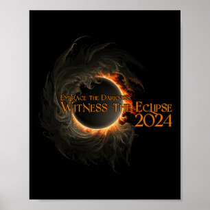 Solar Eclipse Shirt April 8 Embrace Mörken Poster