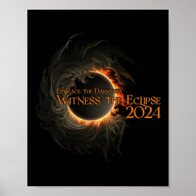 Solar Eclipse Shirt April 8 Embrace Mörken Poster (Framsidan)