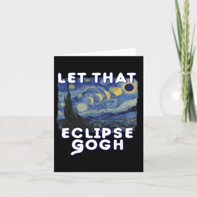 Solar Eclipse Shirt Commemorative Van Gogh Joke Kort (Framsida)