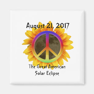 Solar Eclipse, Solros och fredssymbol 2017 Magnet