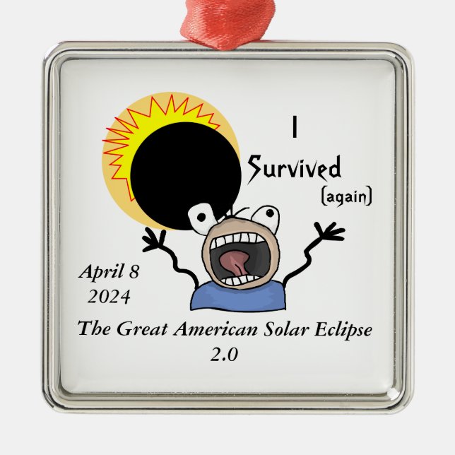 Solar Eclipse Survival Edition 2024 Julgransprydnad Metall (Framsidan)