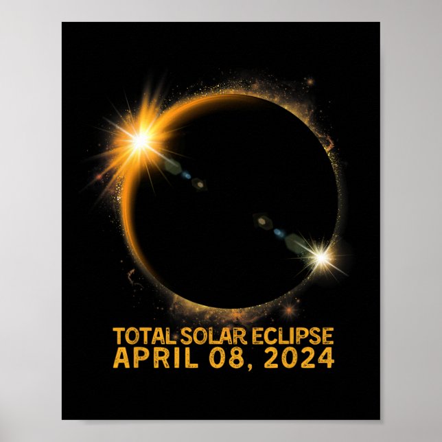 Solar Eclipse Tee 2024 Total Solar Eclipse 4.08.24 Poster (Framsidan)