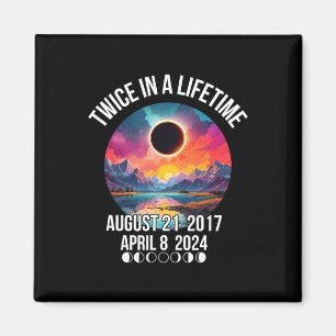 Solar Eclipse Tee två gånger under en livstid apri Magnet