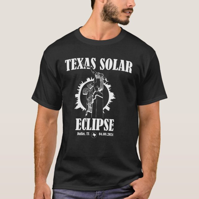Solar Eclipse Texas Design 2 T Shirt (Framsida)