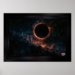 Solar Eclipse that inspires Awe AI Art by Xzendor Poster