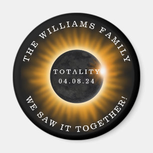 Solar Eclipse Totality 2024 Personlig Family Magnet