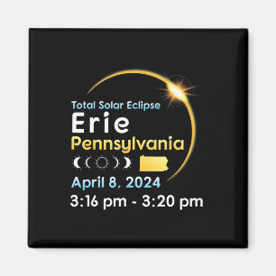 Solar Eclipse totalt i Erie Pennsylvania i april Magnet