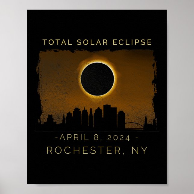 Solar Eclipse totalt i Rochester New York Poster (Framsidan)