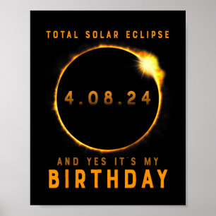 Solar Eclipse totalt och det är min födelsedag i a Poster