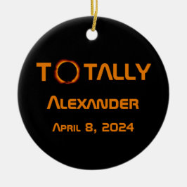 Solar Eclipse, totalt personligt 2024 Julgransprydnad Keramik