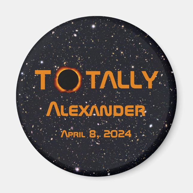 Solar Eclipse, totalt personligt 2024 Magnet (Framsidan)