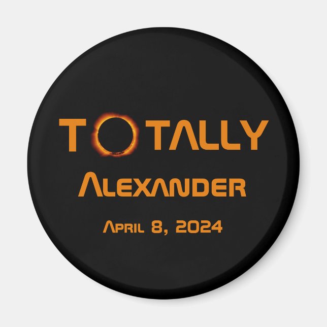 Solar Eclipse, totalt personligt 2024 Magnet (Framsidan)