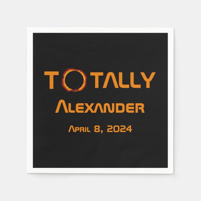 Solar Eclipse, totalt personligt 2024 Pappersservett (Framsidan)