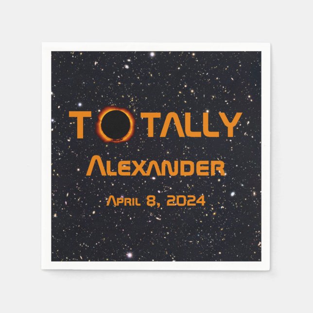 Solar Eclipse, totalt personligt 2024 Pappersservett (Framsidan)