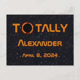 Solar Eclipse, totalt personligt 2024 Vykort