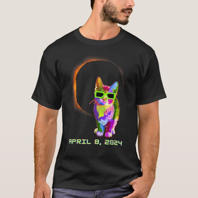 Solar Eclipse TShirt Cat Wearing Solar Eclipse Gla T Shirt (Framsida)