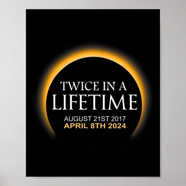 Solar Eclipse två gånger under 2024 Solar Eclipse Poster (Framsidan)