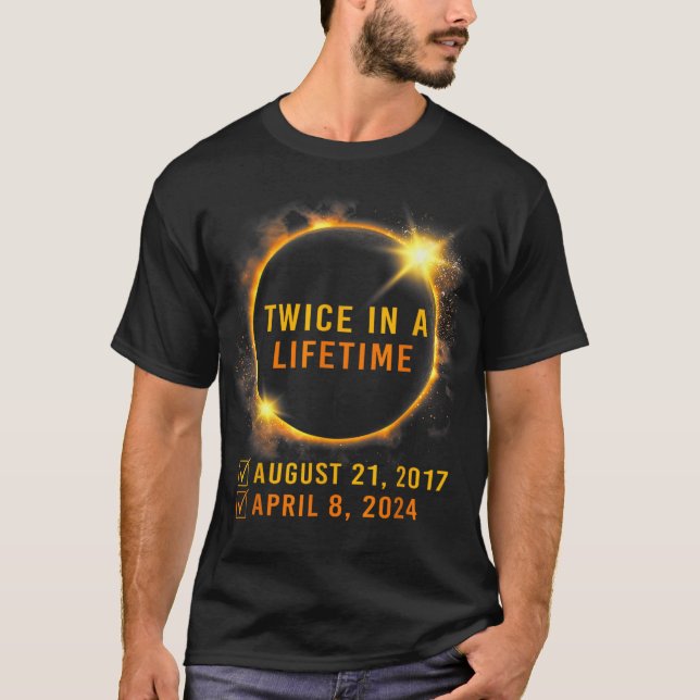 Solar Eclipse två gånger under 2024 Solar Eclipse T Shirt (Framsida)