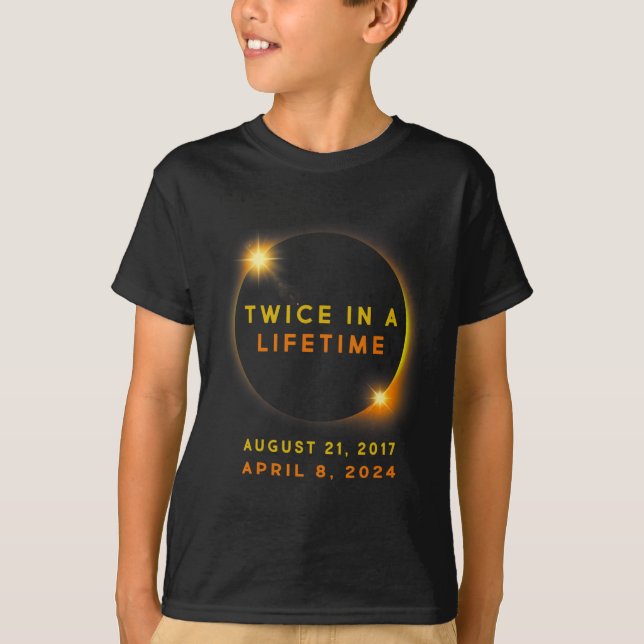 Solar Eclipse två gånger under 2024 Solar Eclipse T Shirt (Framsida)