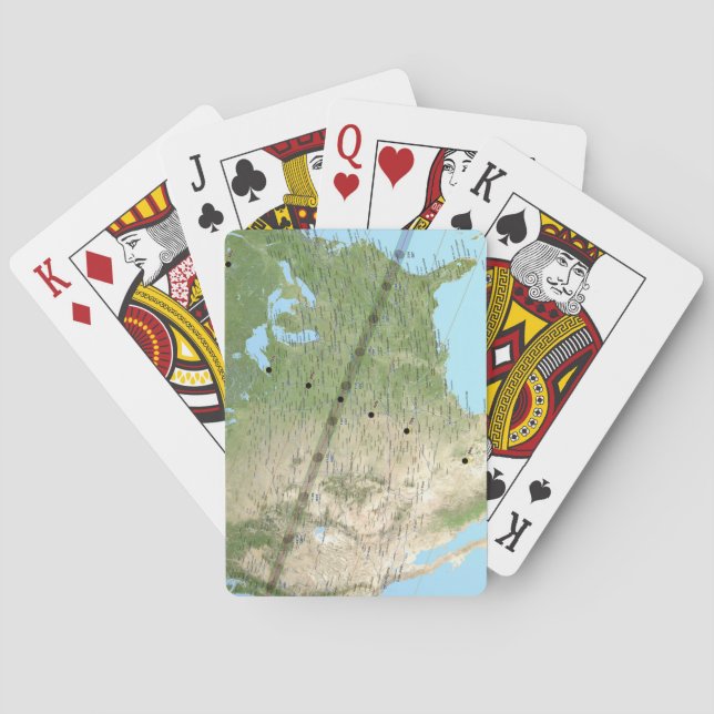 Solar Eclipse Väg Karta 2017 Kortlek (Baksidan)