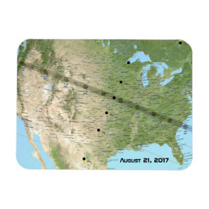 Solar Eclipse Väg Karta 2017 Magnet