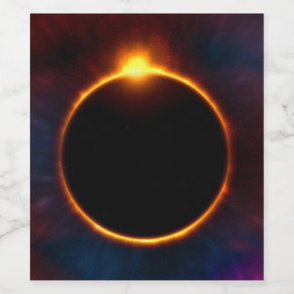 Solar Eclipse Vin-etikett Vinflaska Etikett