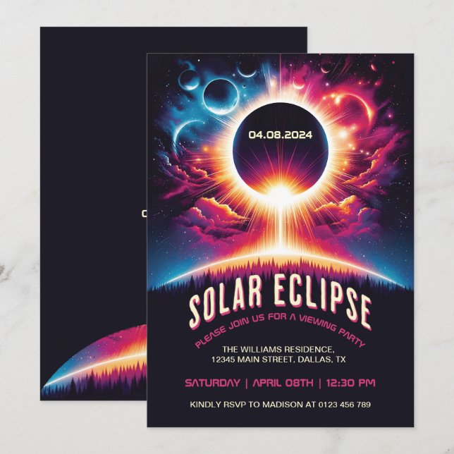 Solar Eclipse visa party Inbjudningar (Fram/baksida)