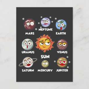 Solar Education Galaxy System Witty Space Planets Vykort