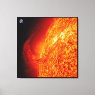 Solar Flare Sol & Earth Astronomy Photo Canvas